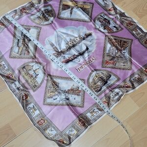 Venice Themed Pink Silk Scarf